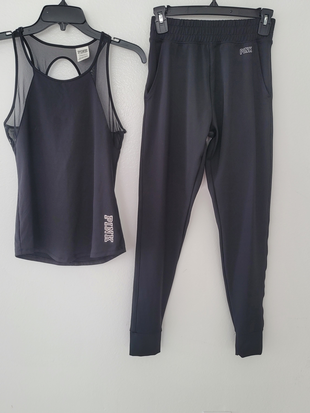 PINK Victoria's Secret Black  Set Pants and Top  Xs